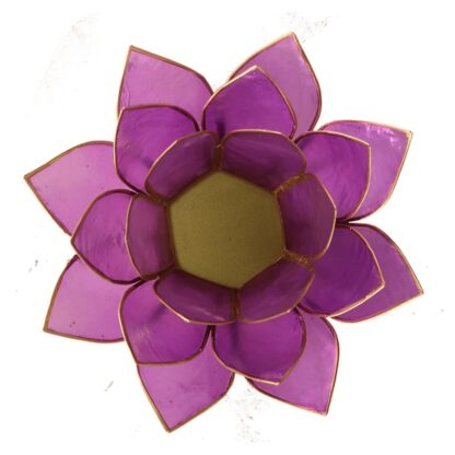 Küünlahoidja LOOTOS, 7. tšakra, VIOLETT, kuldne ääris - Image 2