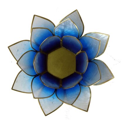 Küünlahoidja LOOTOS, SINIVALGE, kuldne ääris - Image 3